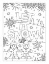 `Let it snow!` - winter or winter holidays coloring page